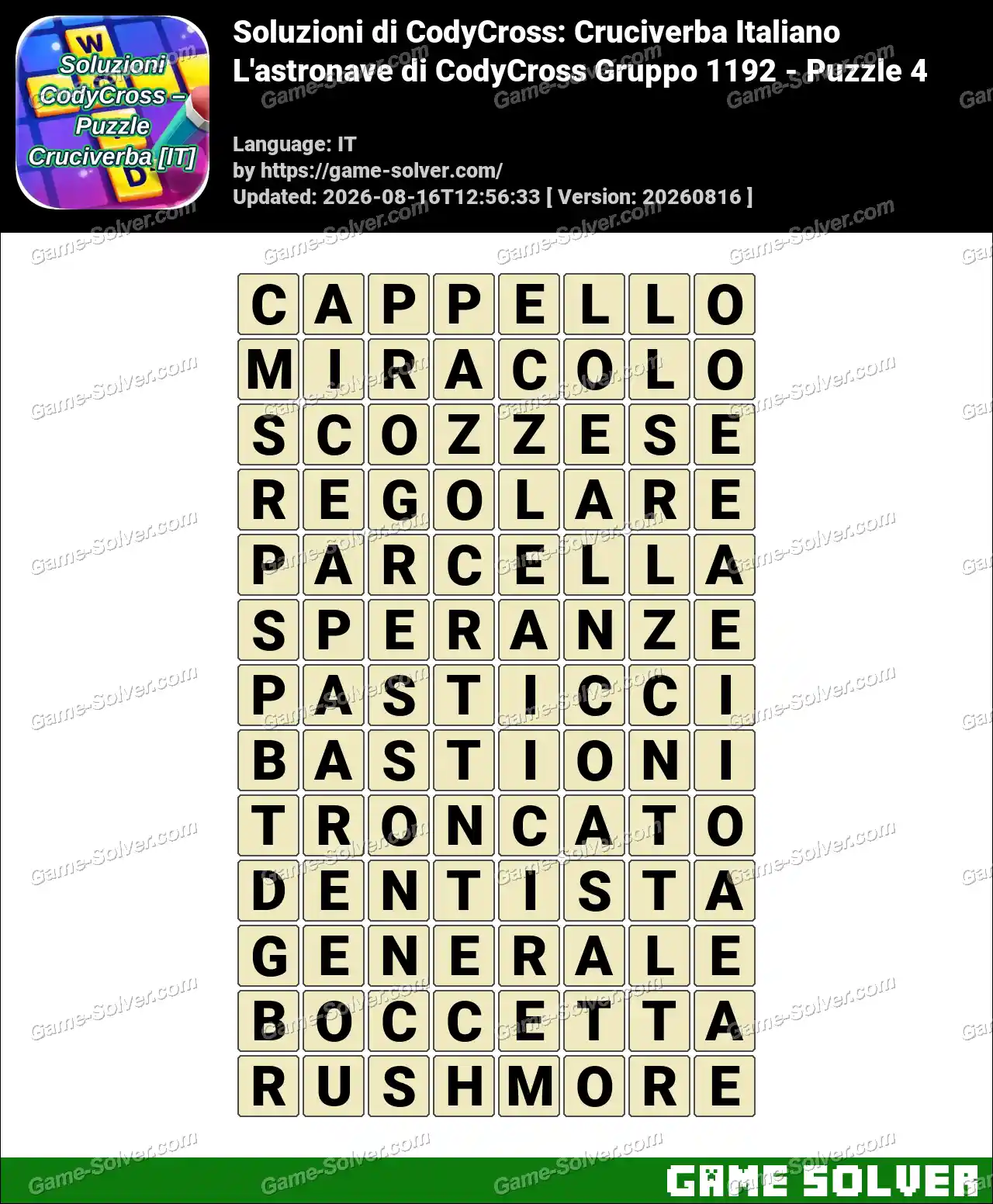 Soluzioni di CodyCross: Cruciverba Italiano L’astronave di CodyCross Gruppo 1192 – Puzzle 4
